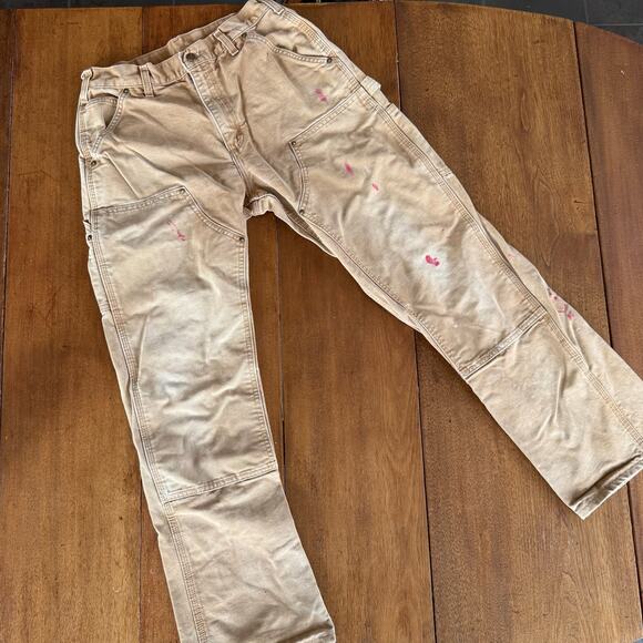 Carhartt Double Knee Carpenter Workwear Pants Dungaree Fit Mens 31x32 Thrashed - Picture 6 of 13